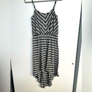 Striped Empire Waist Hi-Lo Dress by BCX - Size M